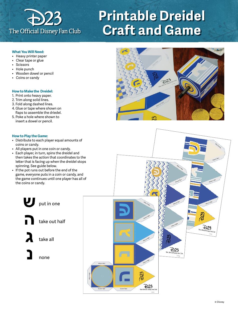 Dreidel Craft and Game Template Download Printable PDF Templateroller