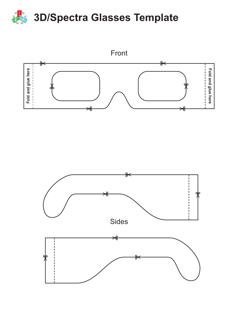3D spectra glasses template - customize and download in different formats