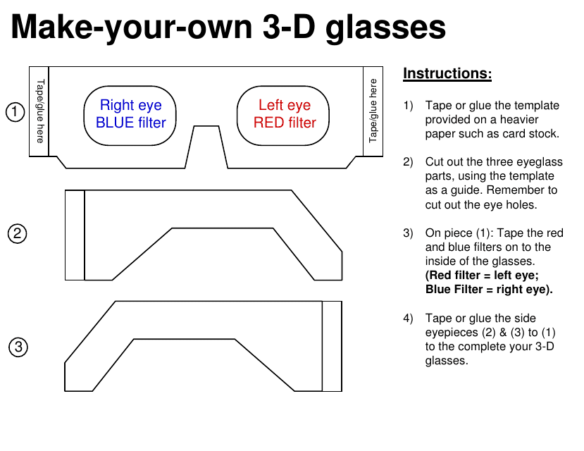 Make-Your-Own 3-d Glasses Template