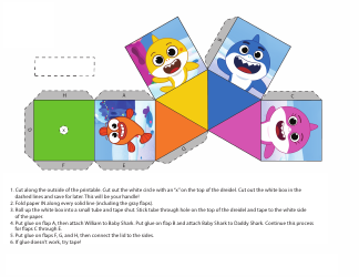 Document preview: Paper Dreidel Template - Fishes