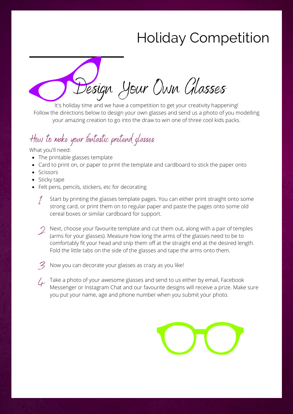 Paper Glasses Template - Different Forms Download Printable PDF ...