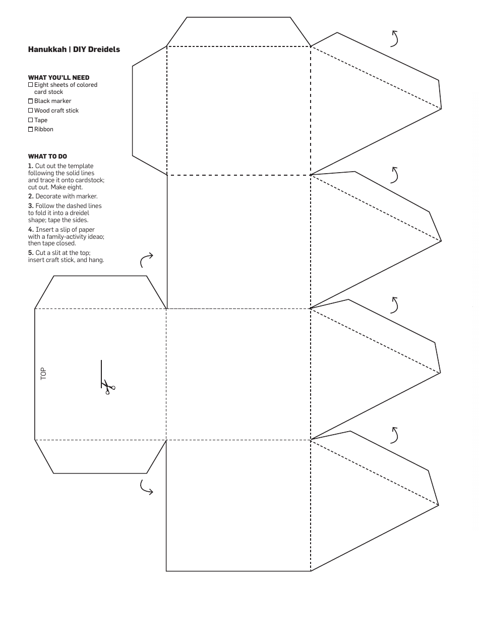 Paper Dreidel Template - Hanukkah Download Printable PDF | Templateroller