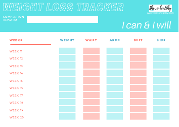Weight Loss Tracker Template - Thirty Weeks, Page 3