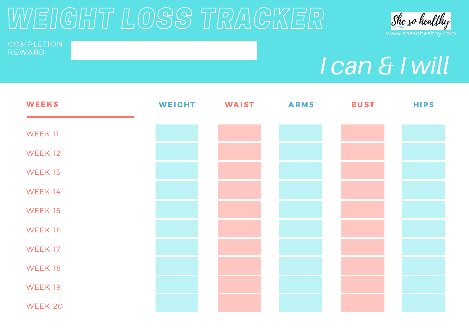 Weight Loss Tracker Template - Thirty Weeks, Page 3