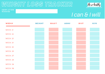 Weight Loss Tracker Template - Thirty Weeks, Page 4