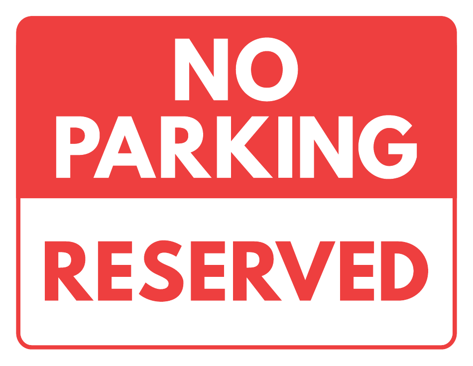 Reserved Parking Sign Template - Red and White