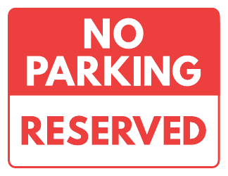 Document preview: Reserved Parking Sign Template - Red and White