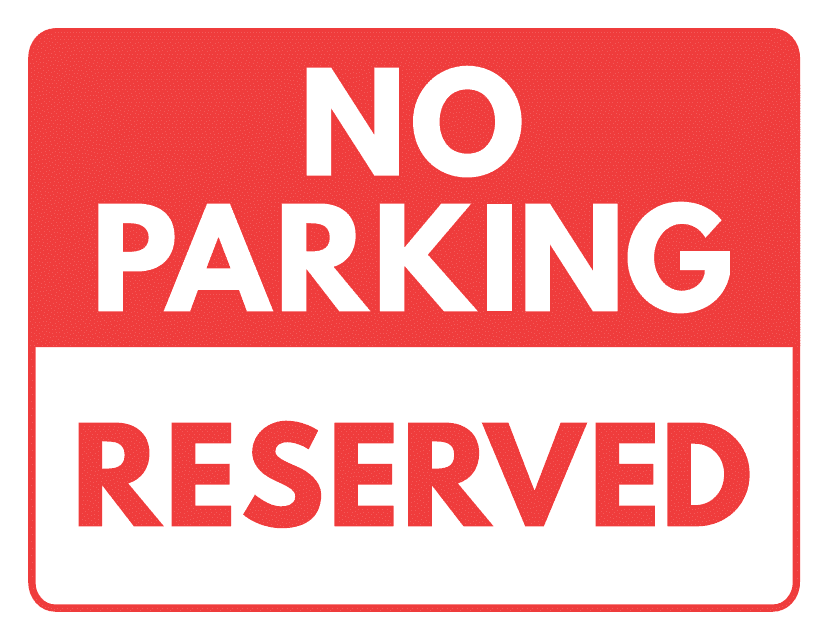 Reserved Parking Sign Template - Red and White