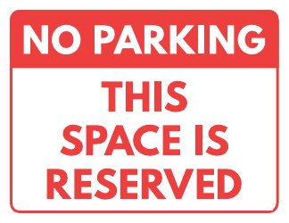 Document preview: Reserved Parking Sign Template - Red Border