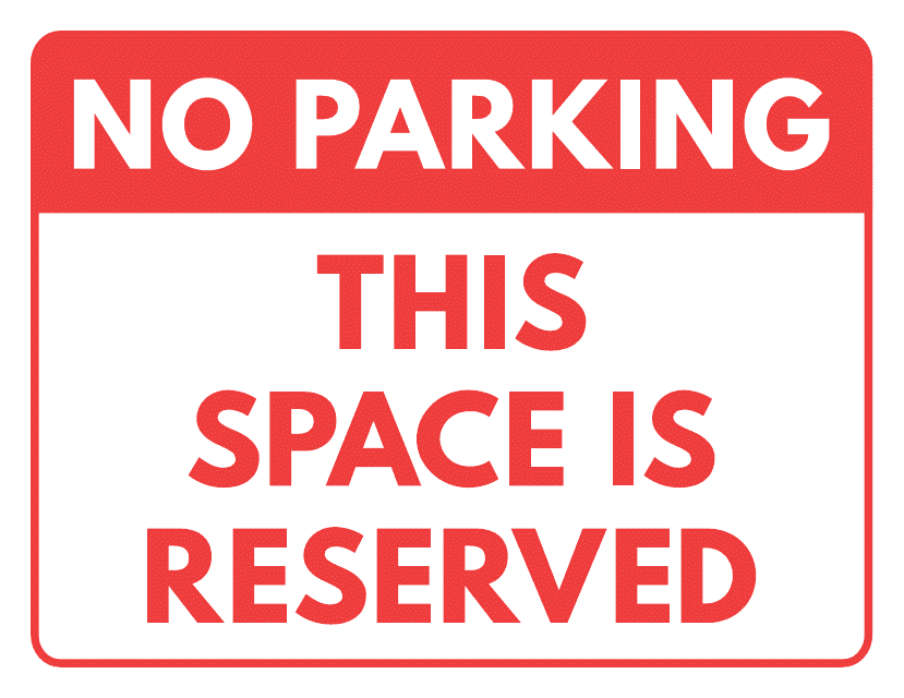 Reserved Parking Sign Template - Red Border