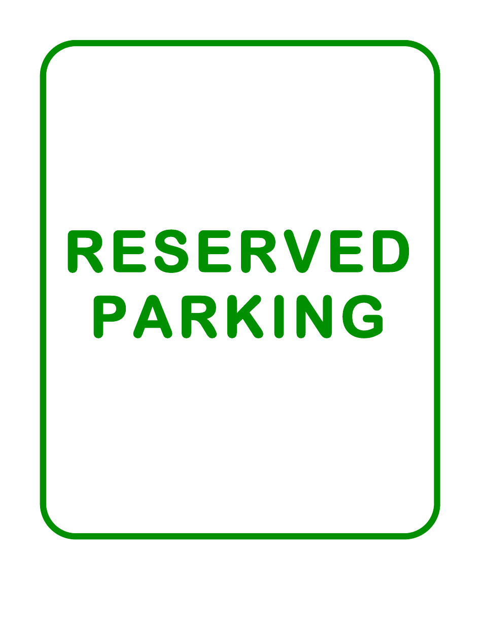 Reserved Parking Sign Template - Green Preview