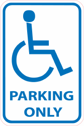 Document preview: Handicap Parking Sign Template - Blue