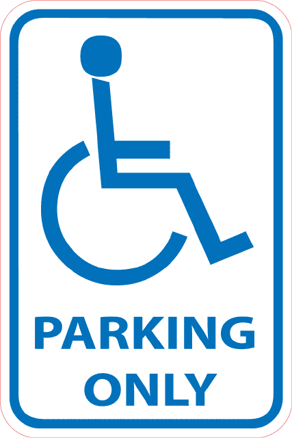Handicap Parking Sign Template - Blue