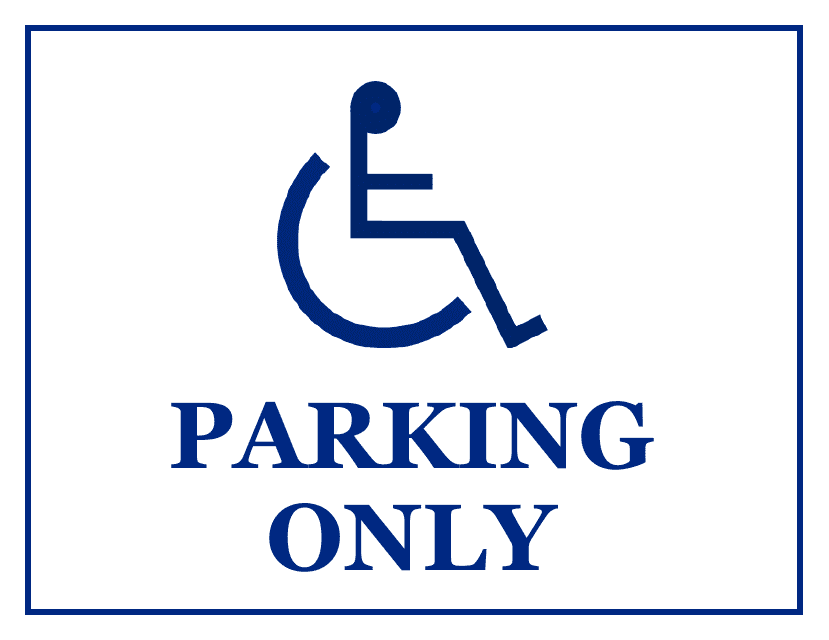Handicap Parking Sign Template - Only