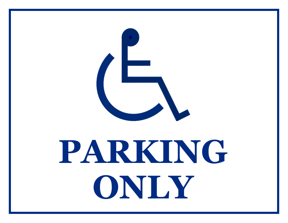 Handicap Parking Sign Template - Only