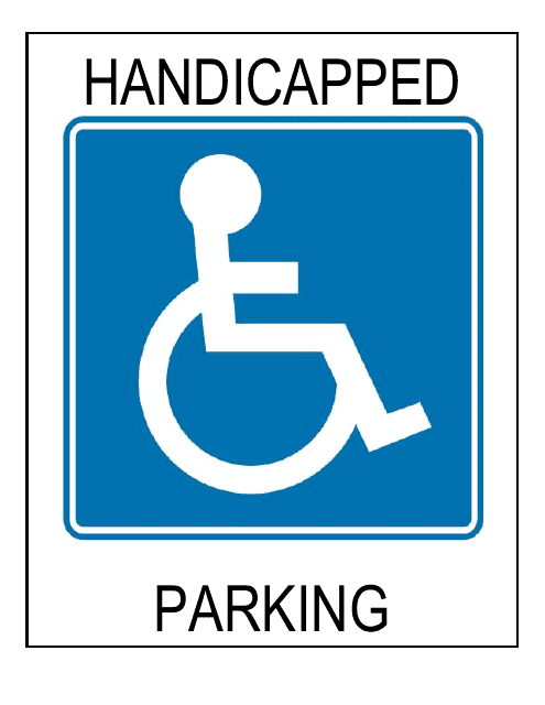 Handicap Parking Sign Template - With Border