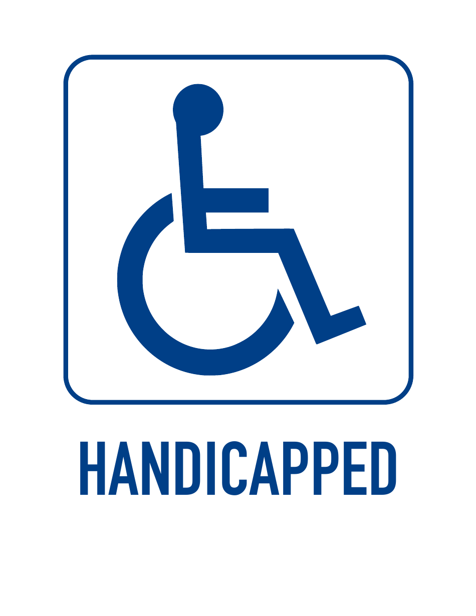 Handicap Parking Sign Template - White