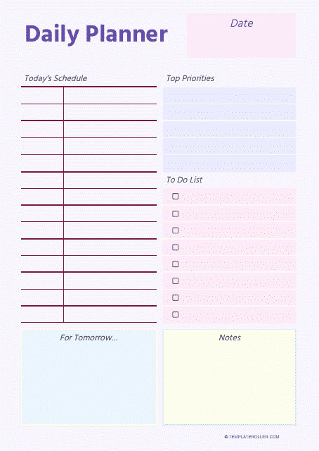 Daily Planner Template - Violet