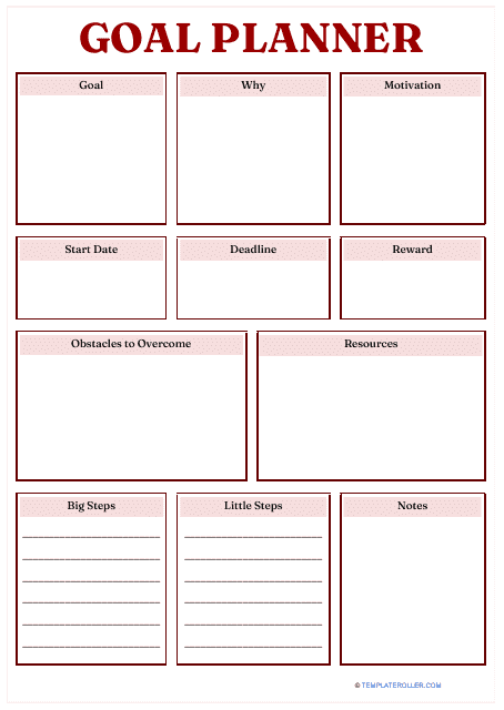Goal Planner Template - Red