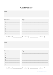 Document preview: Goal Planner Template - Black