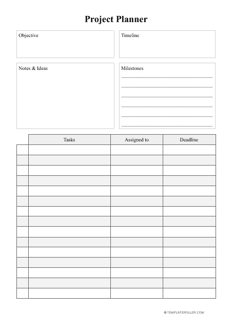 Project Planner Template - Black