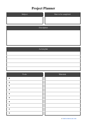 Document preview: Project Planner Template - Dark Grey