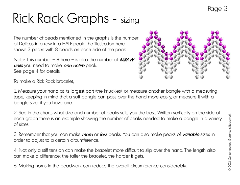 Rick Rack Graphs Beading Pattern Template, Page 3