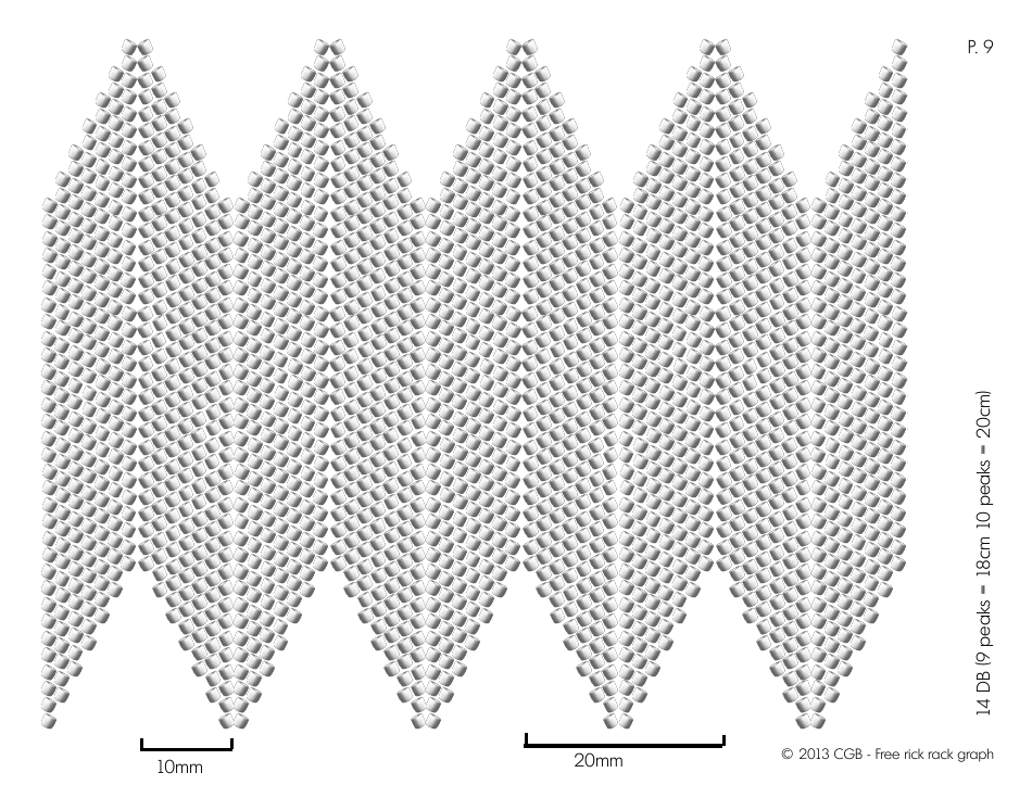 Rick Rack Graphs Beading Pattern Template, Page 9