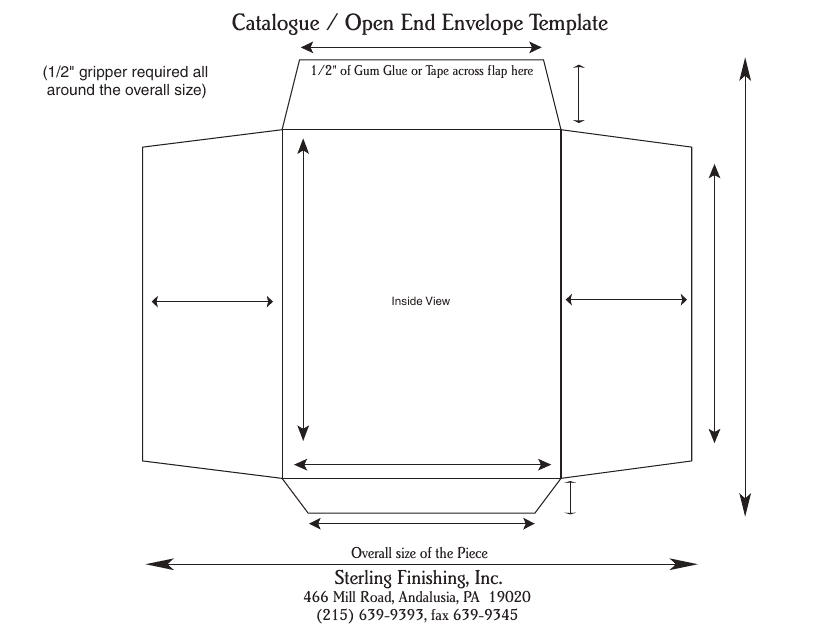 Catalogue/Open End Envelope Template