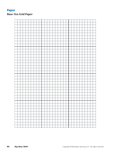 Base-Ten Grid Paper