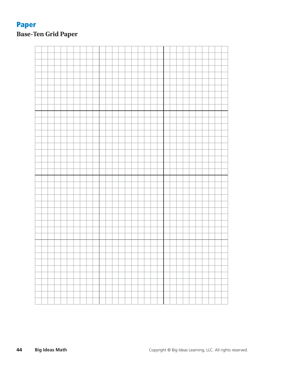 Base-Ten Grid Paper, Page 1