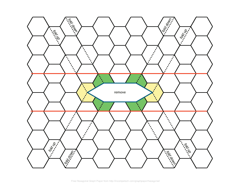 Hexagonal Graph Paper Envelope Template