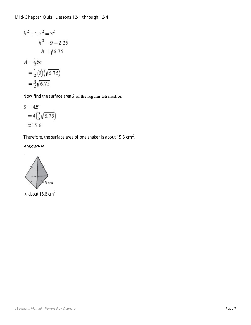 Mid-chapter Math Quiz: Lessons 12-1 Through 12-4 (With Answers), Page 7