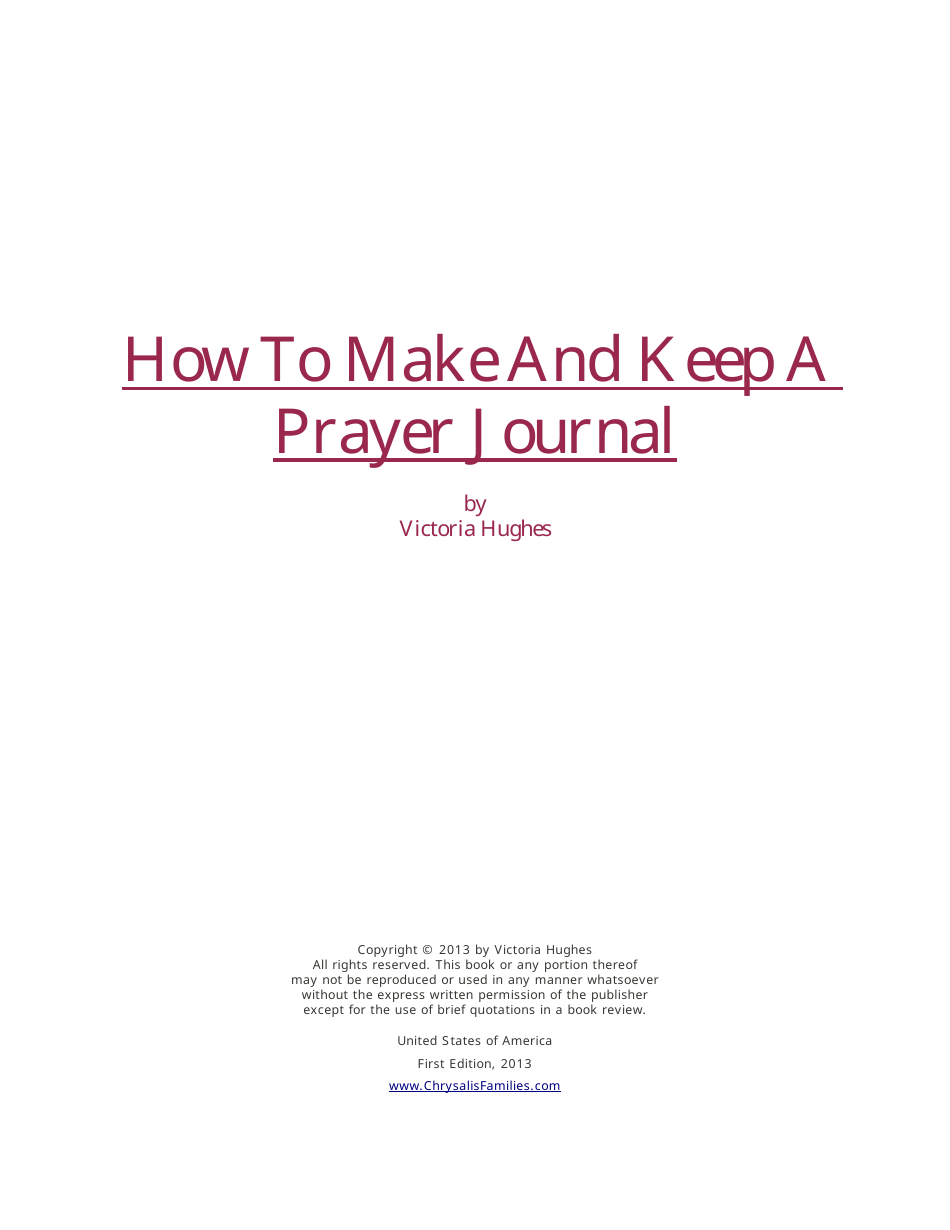 Prayer Journal Template - Victoria Hughes