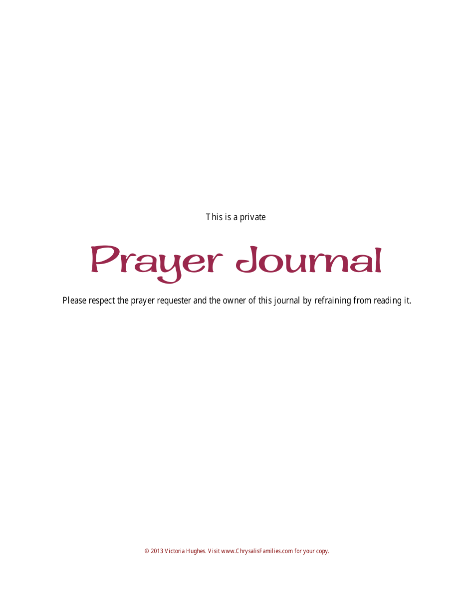 Prayer Journal Template - Victoria Hughes, Page 5