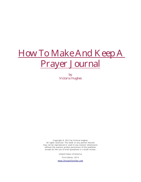 Prayer Journal Template - Victoria Hughes
