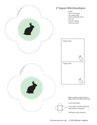 Document preview: 2" Square Easter Mini Envelope Templates - Whisker Graphics