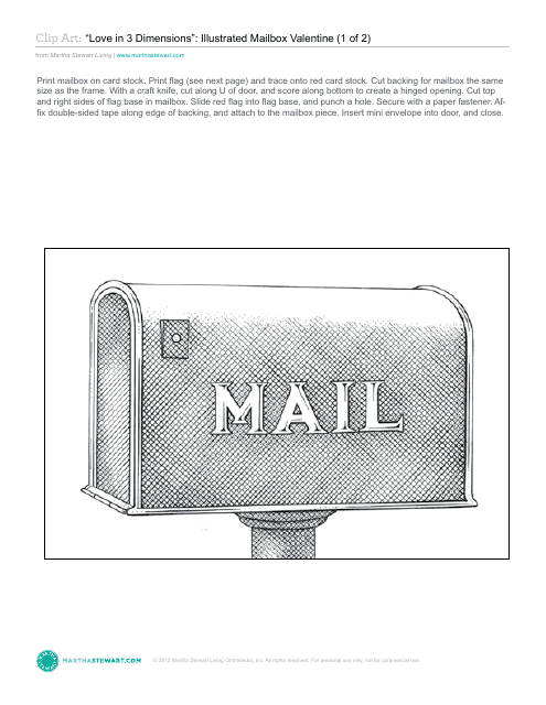 Illustrated Mailbox Valentine Template - Martha Stewart Living Omnimedia