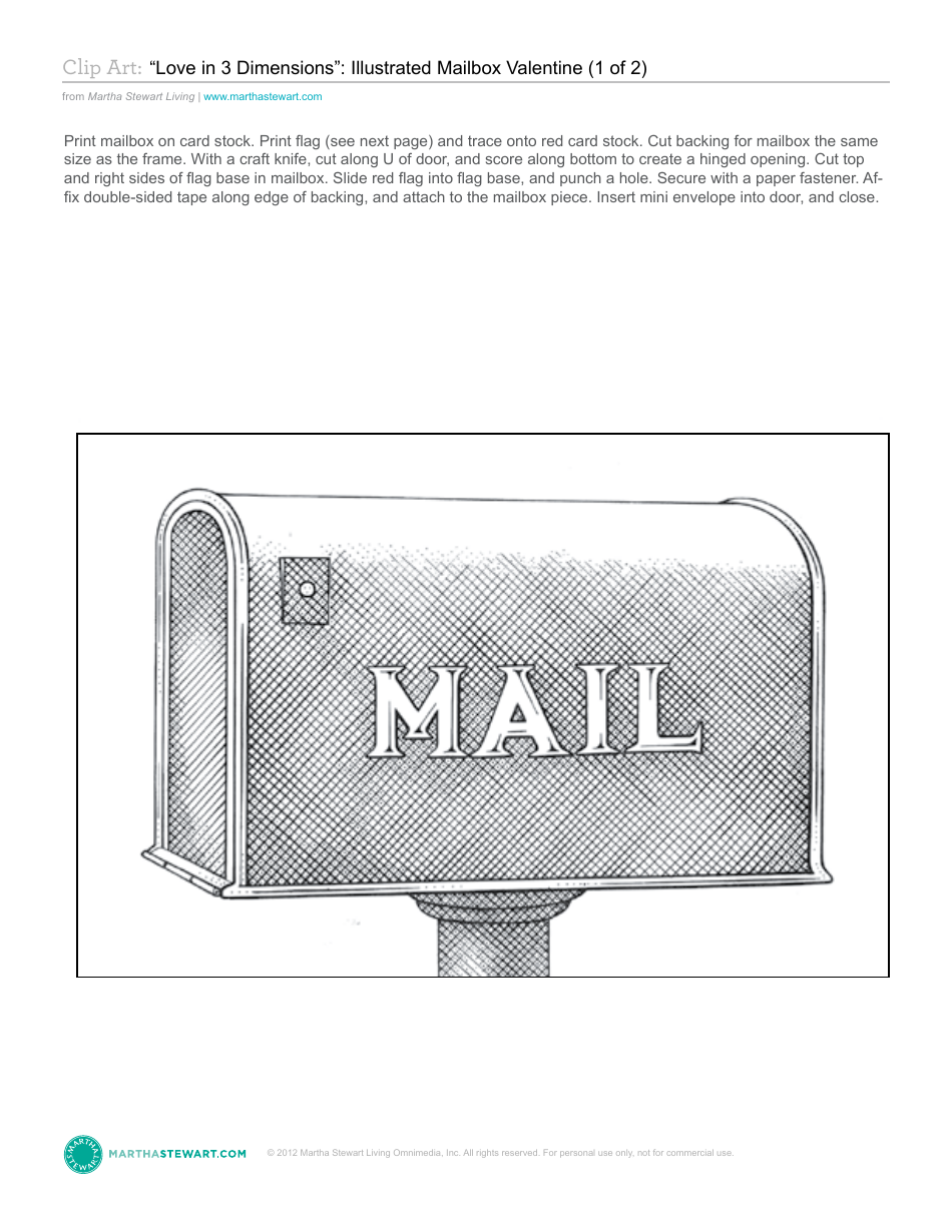 Illustrated Mailbox Valentine Template - A charming mailbox Adobe Illustrator design
