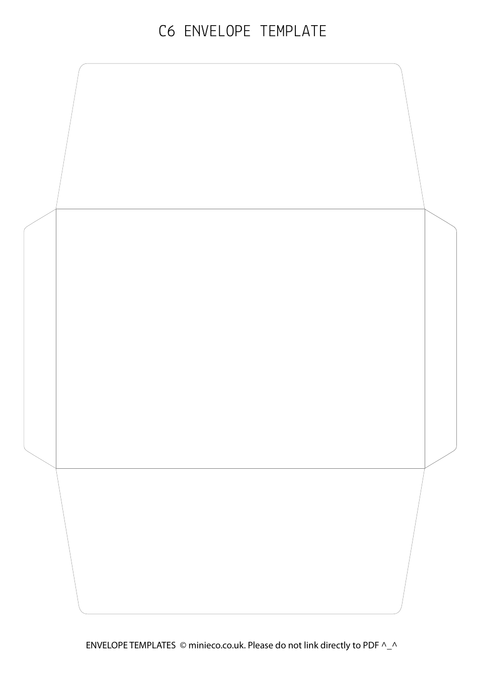 C6 envelope template - black and white