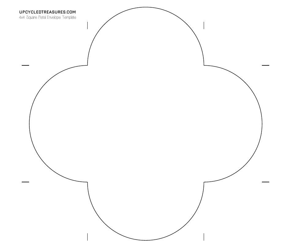 4x4 Square Petal Envelope Template, Page 1