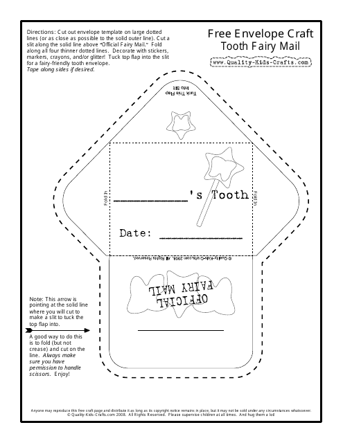Tooth Fairy Envelope Template - Craft