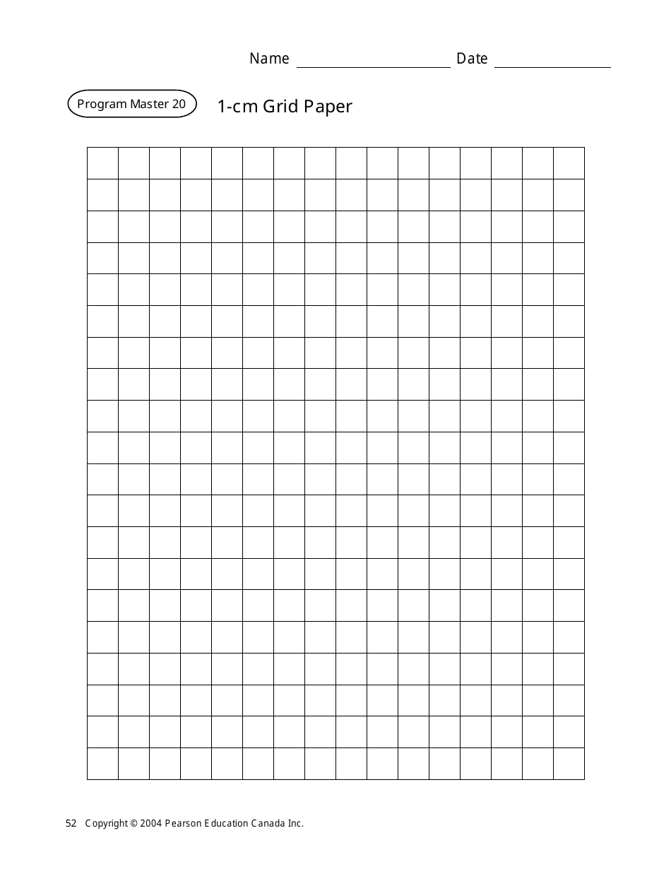 1-cm Grid Paper Template, Page 1