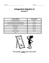 Document preview: Integrated Algebra a Packet 1