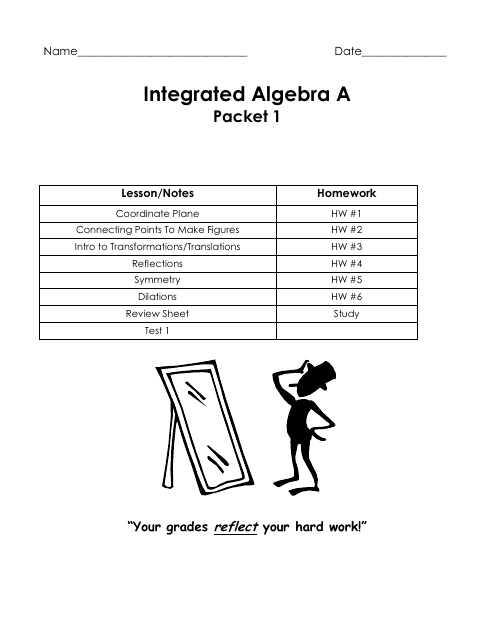 Integrated Algebra Packet 1 preview image