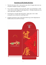 Diy Healthy Red Packet Template - Hong Kong