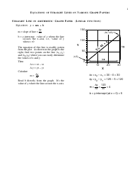 Math Cheat Sheet: Equations of Straight Lines on Various Graph Papers