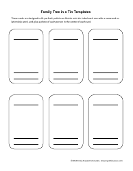 Family Tree in a Tin Card Templates