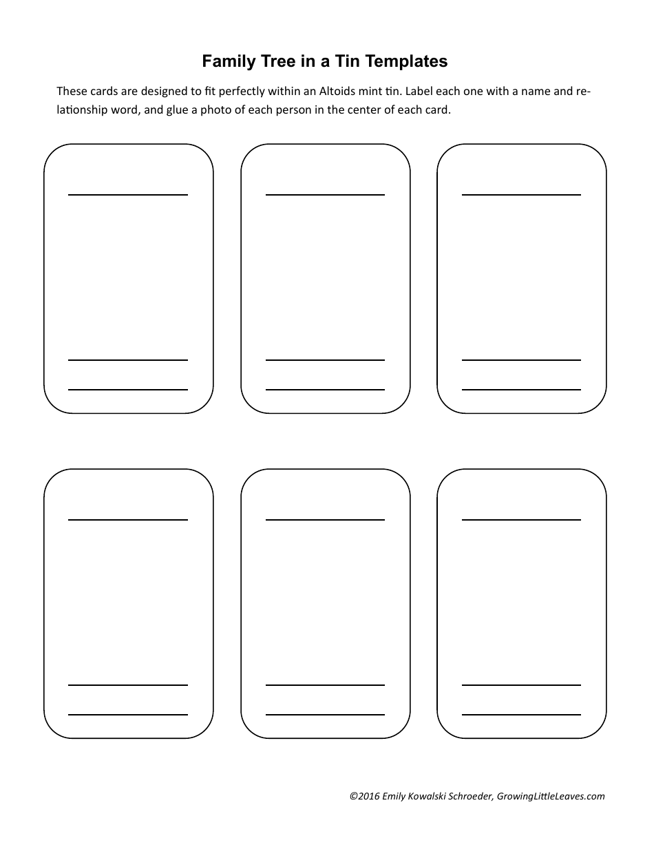 Family Tree in a Tin Card Templates, Page 3