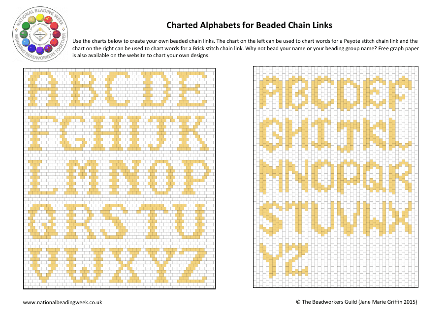 Alphabet Charts for Beaded Chain Links - Preview Image